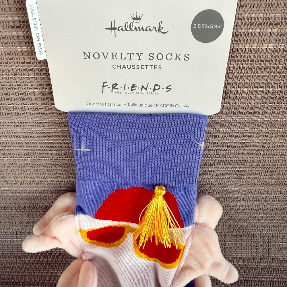 Hallmark Friends Novelty Socks - Blue and Red